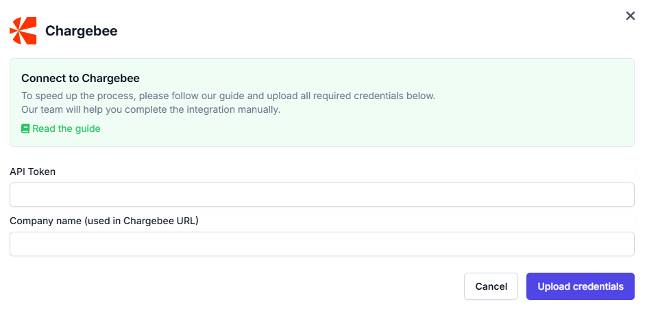 Chargebee connect form