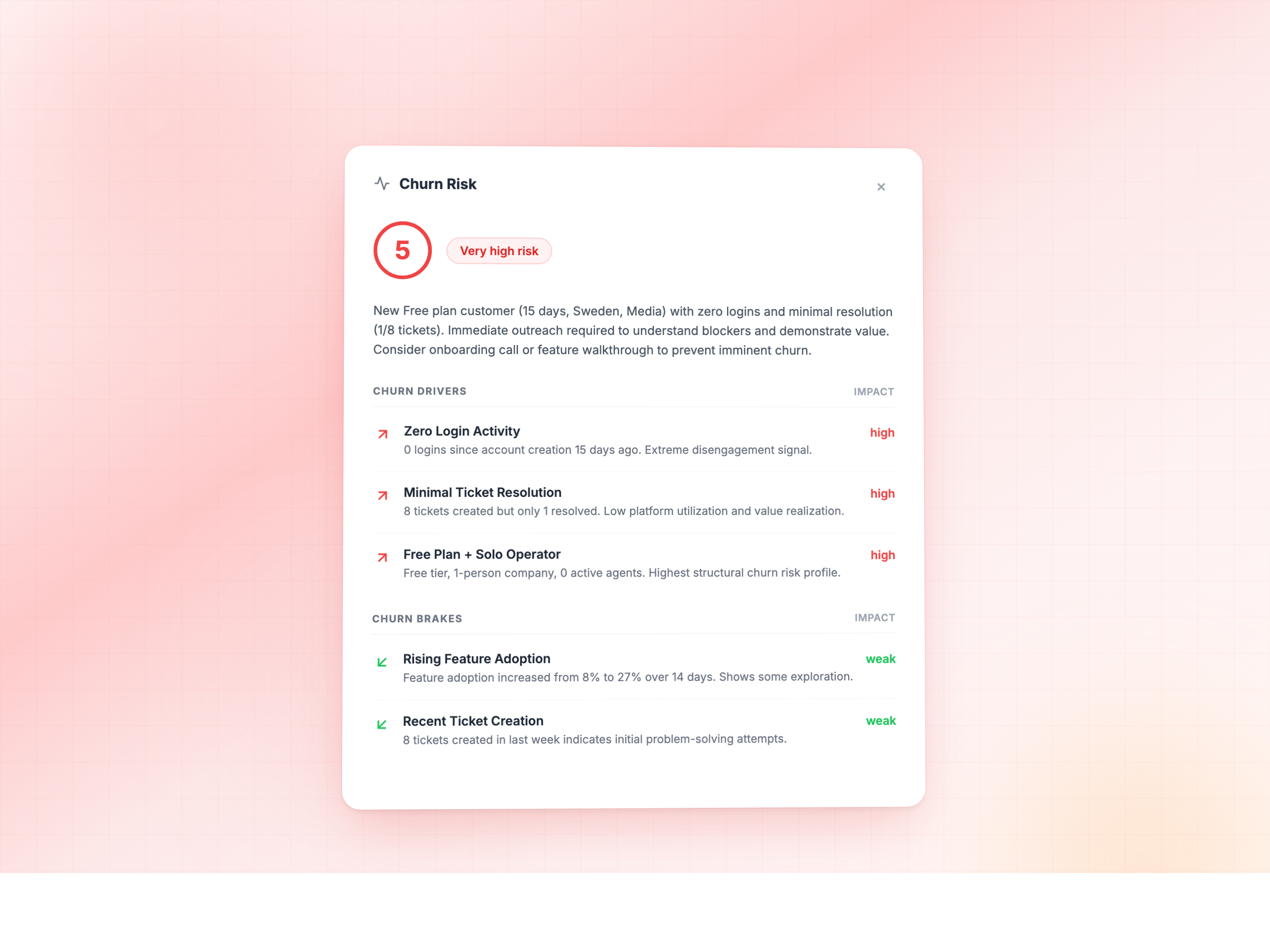 AI churn risk insight