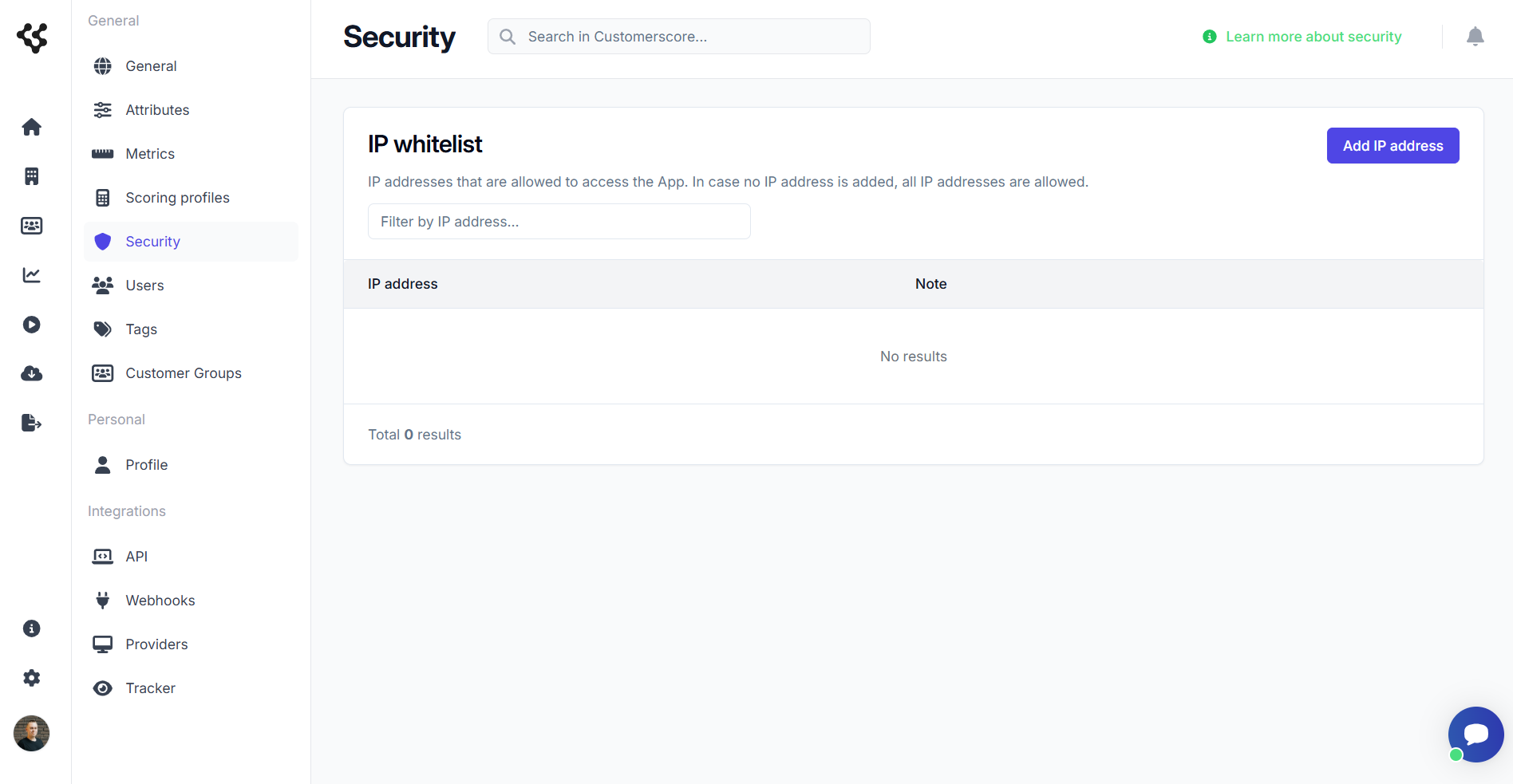 IP Whitelist Settings